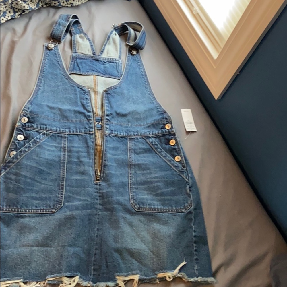 Denim overall dress